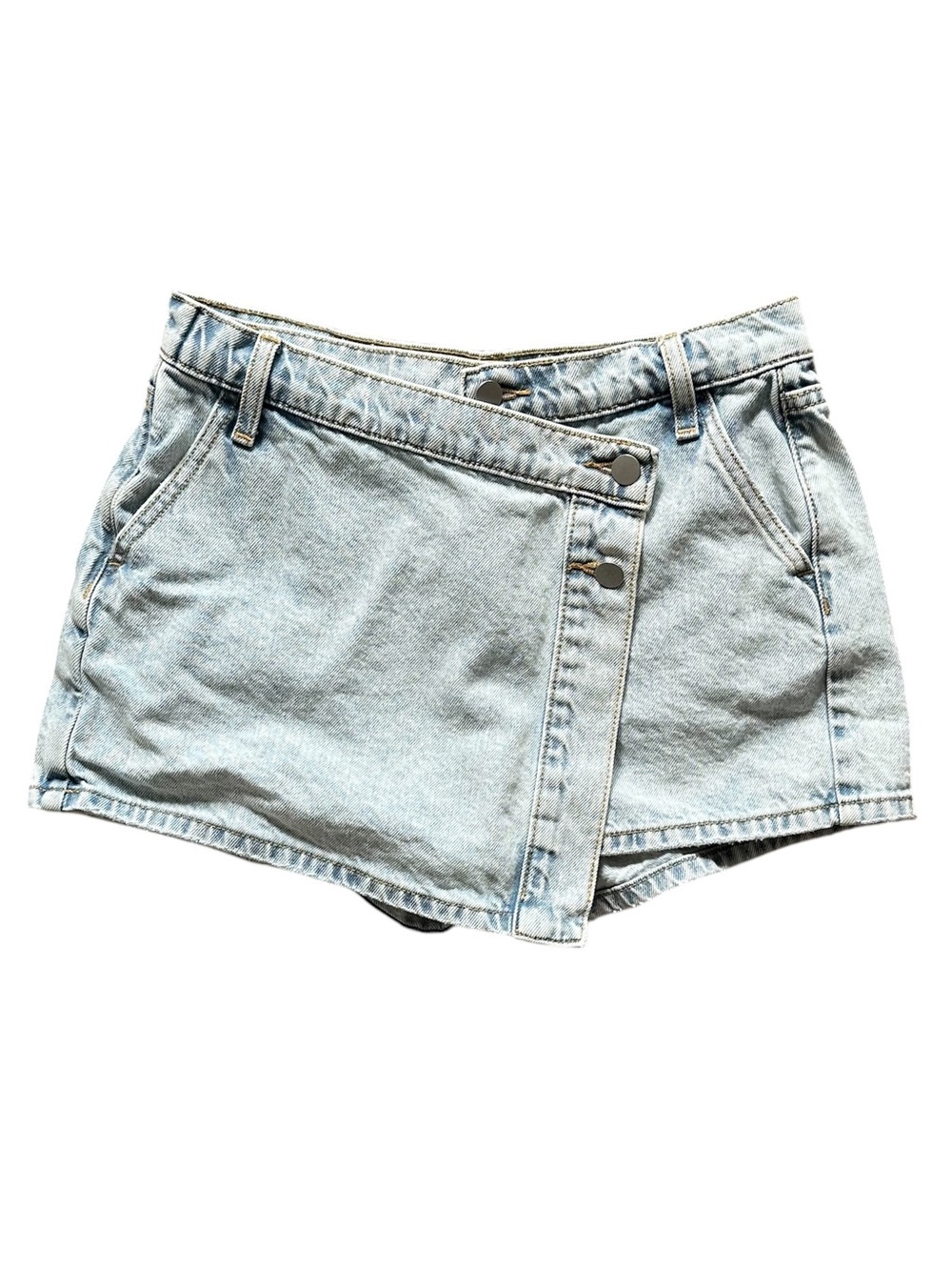 Altar'd State Light Blue Wrap Denim Skort